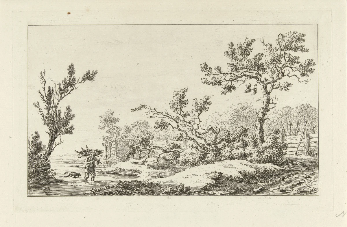 Houtsprokkelaar by Carel Lodewijk Hansen, print, 1780-1840
