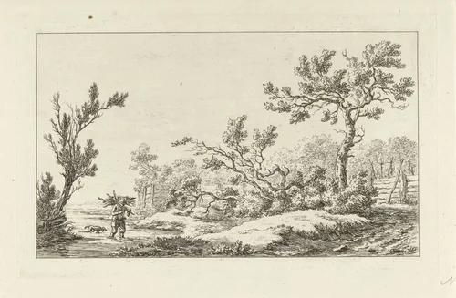 Houtsprokkelaar by Carel Lodewijk Hansen, print, 1780-1840