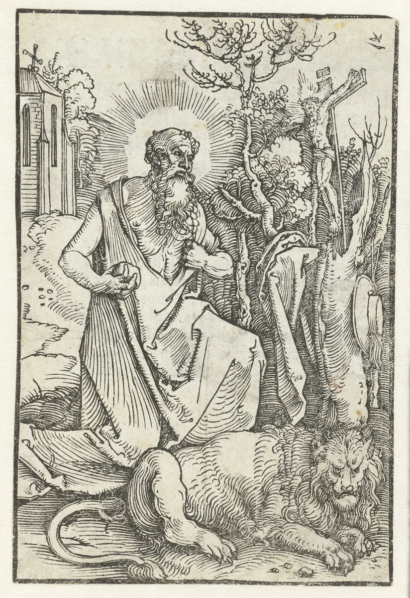 Boetvaardige Heilige Hiëronymus by Unknown, print, 1511-1520