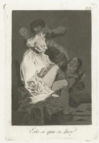 Zo kan men lezen by Francisco de Goya, print, 1797-1799