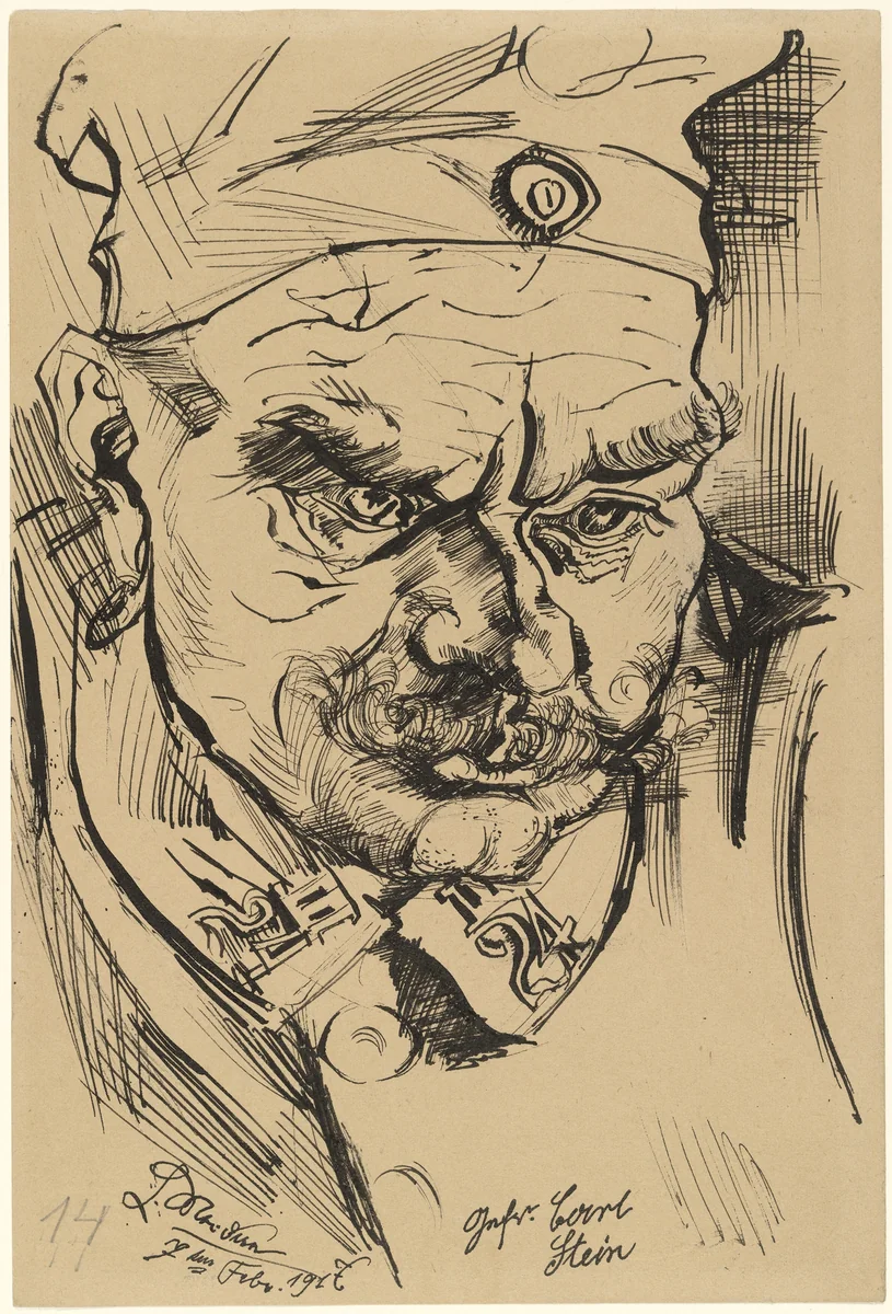 Soldier Karl Stein by Ludwig Meidner, drawing, 1917