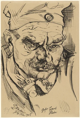 Soldier Karl Stein by Ludwig Meidner, drawing, 1917