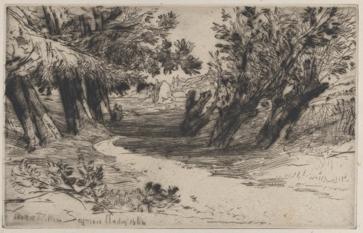 The Lovers' Walk, No. 2 by Sir Francis Seymour Haden, print, 1864