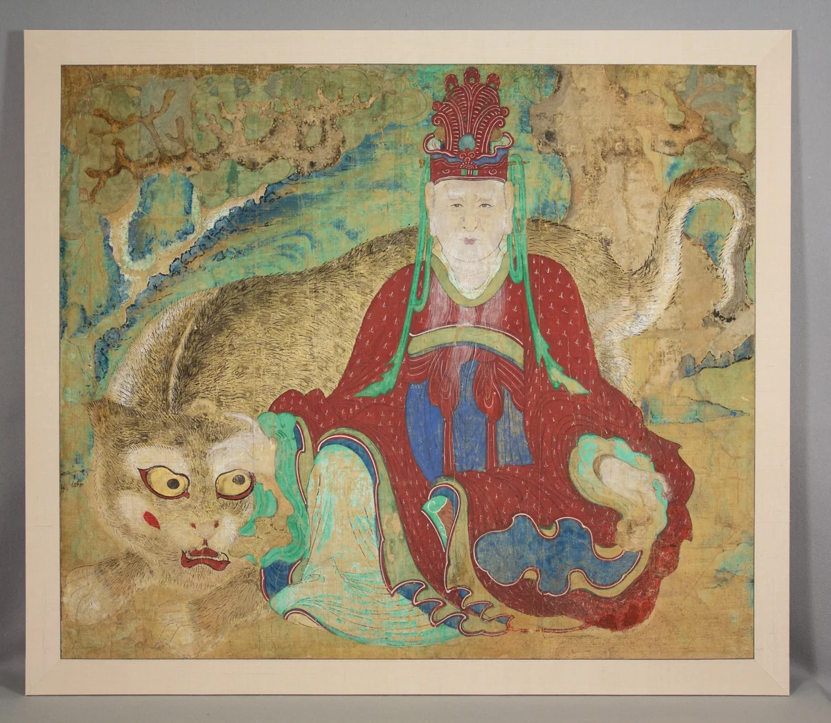 Mountain god with tiger by Unidentified Artist, painting, 1867-1899