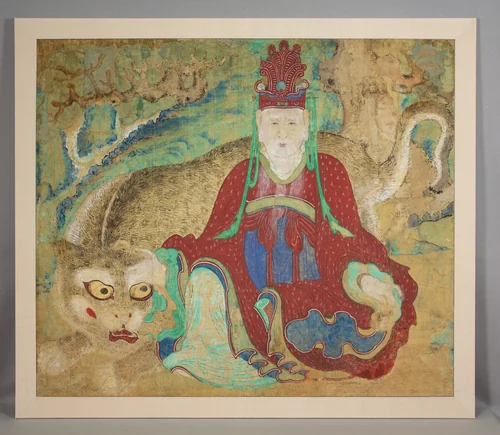 Mountain god with tiger by Unidentified Artist, painting, 1867-1899