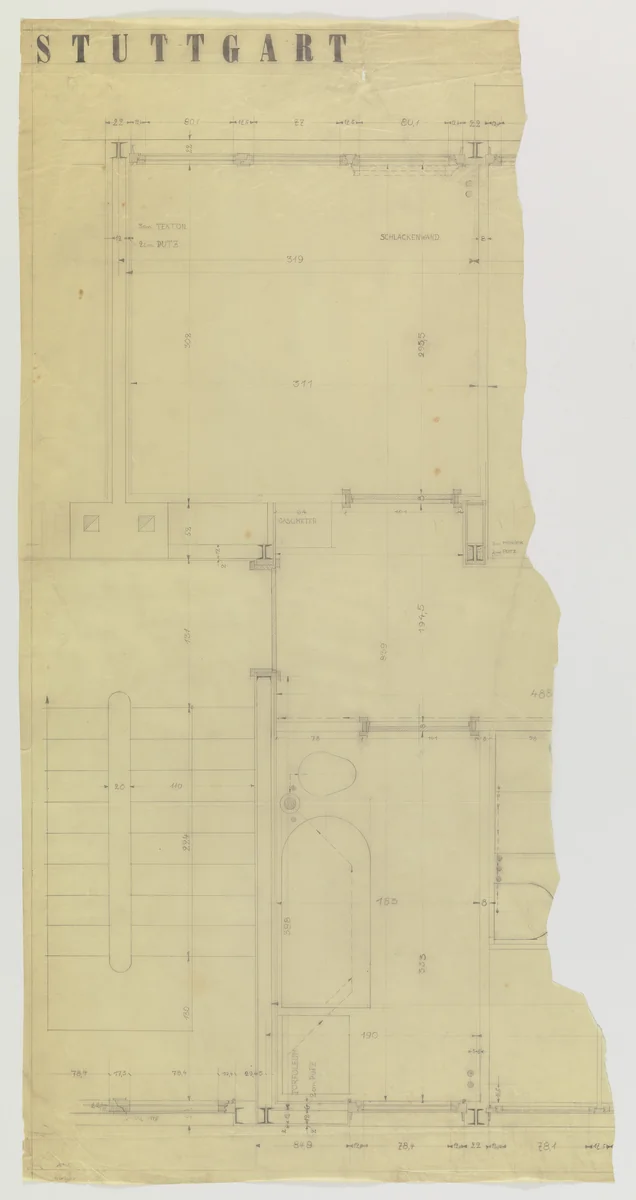 Weissenhof Apartment House, "The Dwelling" Exhibition, Stuttgart, Germany (Plan, apartment) by Ludwig Mies van der Rohe, mies van der rohe archive, 1926