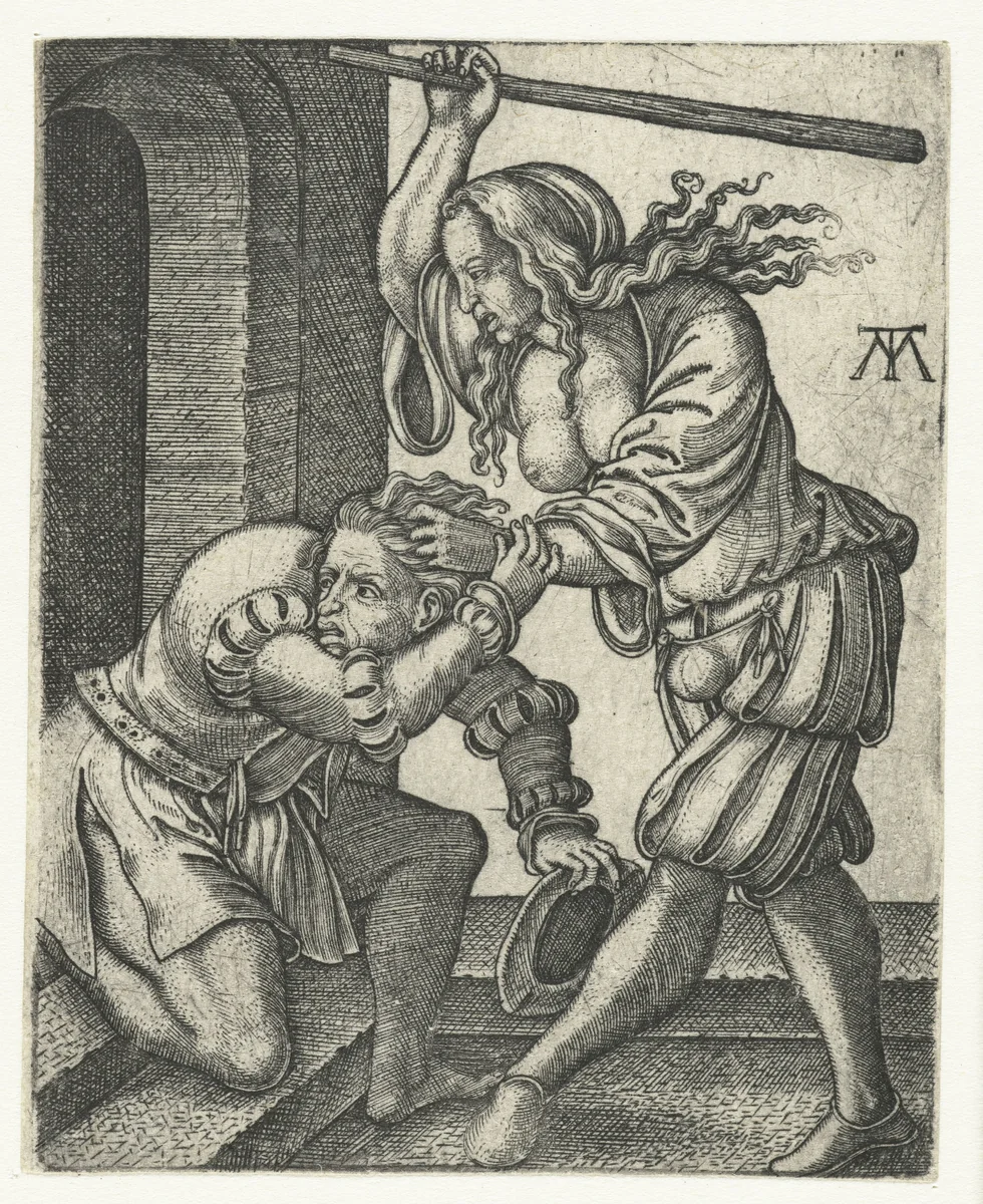 Mishandeling van de echtgenoot by Unknown, print, 1540-1550