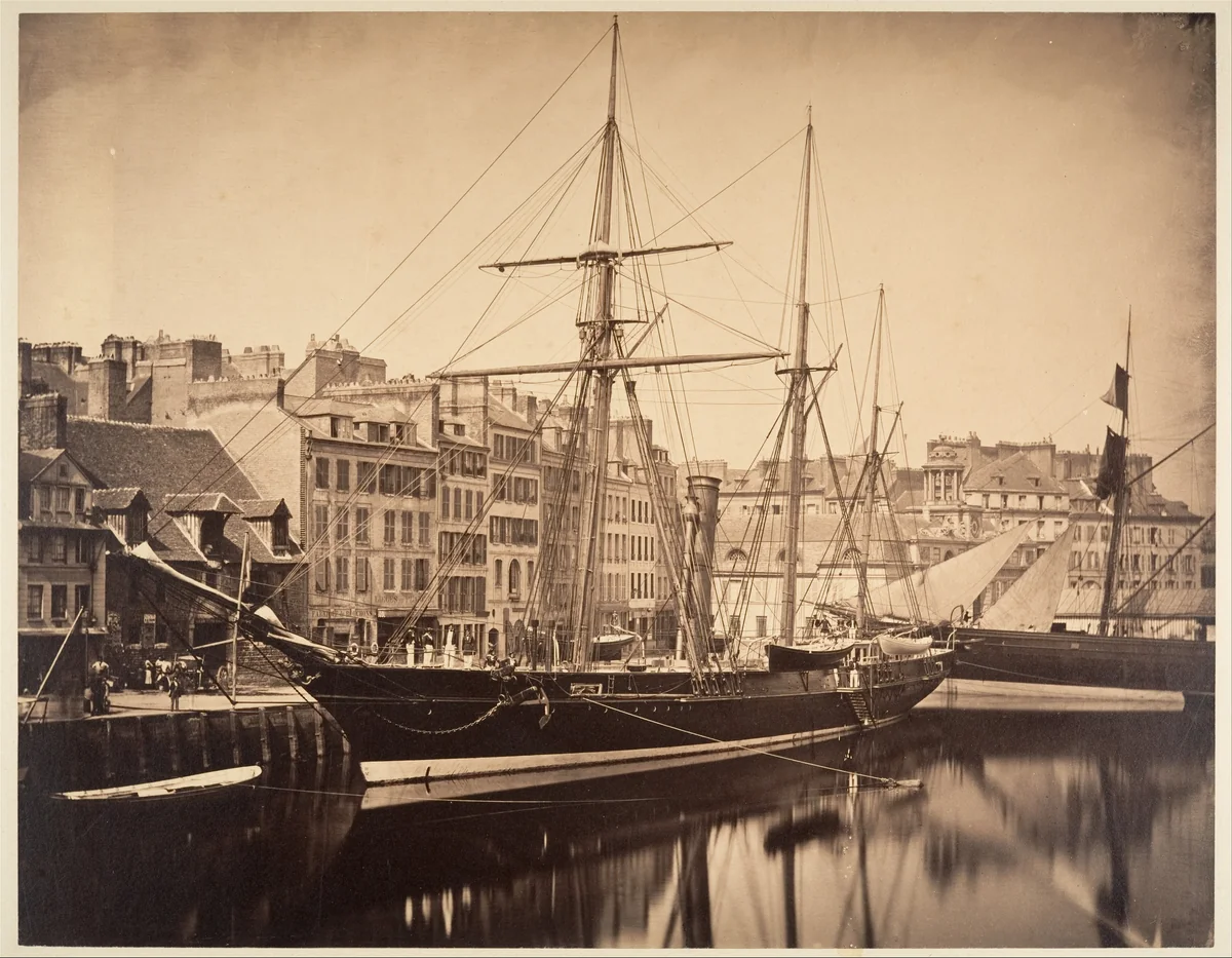 La Reine Hortense - Yacht de l'empereur, Havre by Gustave Le Gray, photograph, 1856