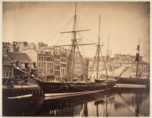 La Reine Hortense - Yacht de l'empereur, Havre by Gustave Le Gray, photograph, 1856