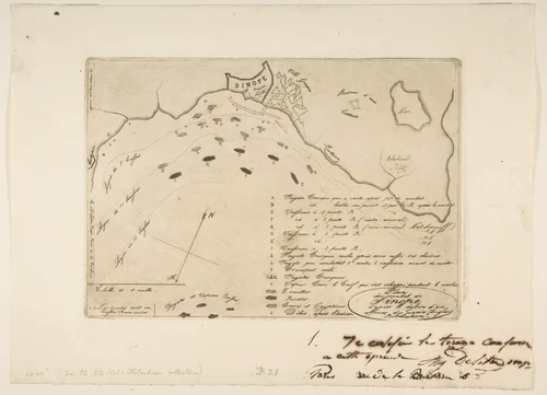 Plan du Combat de Sinope (Plan of the Battle of Sinope) by Charles Meryon, print, 1853