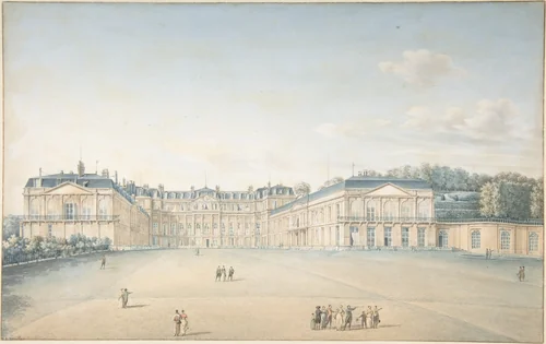 Courtyard of the Chateau de Saint-Cloud by Victor Jean Nicolle, drawing, 1765-1826