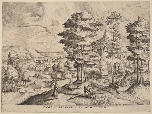 Fuga Deiparae in Aegyptum (The Flight into Egypt) by Johannes van Doetechum
Lucas van Doetechum
Pieter Bruegel
Hieronymus Cock, print, 1555-1557
