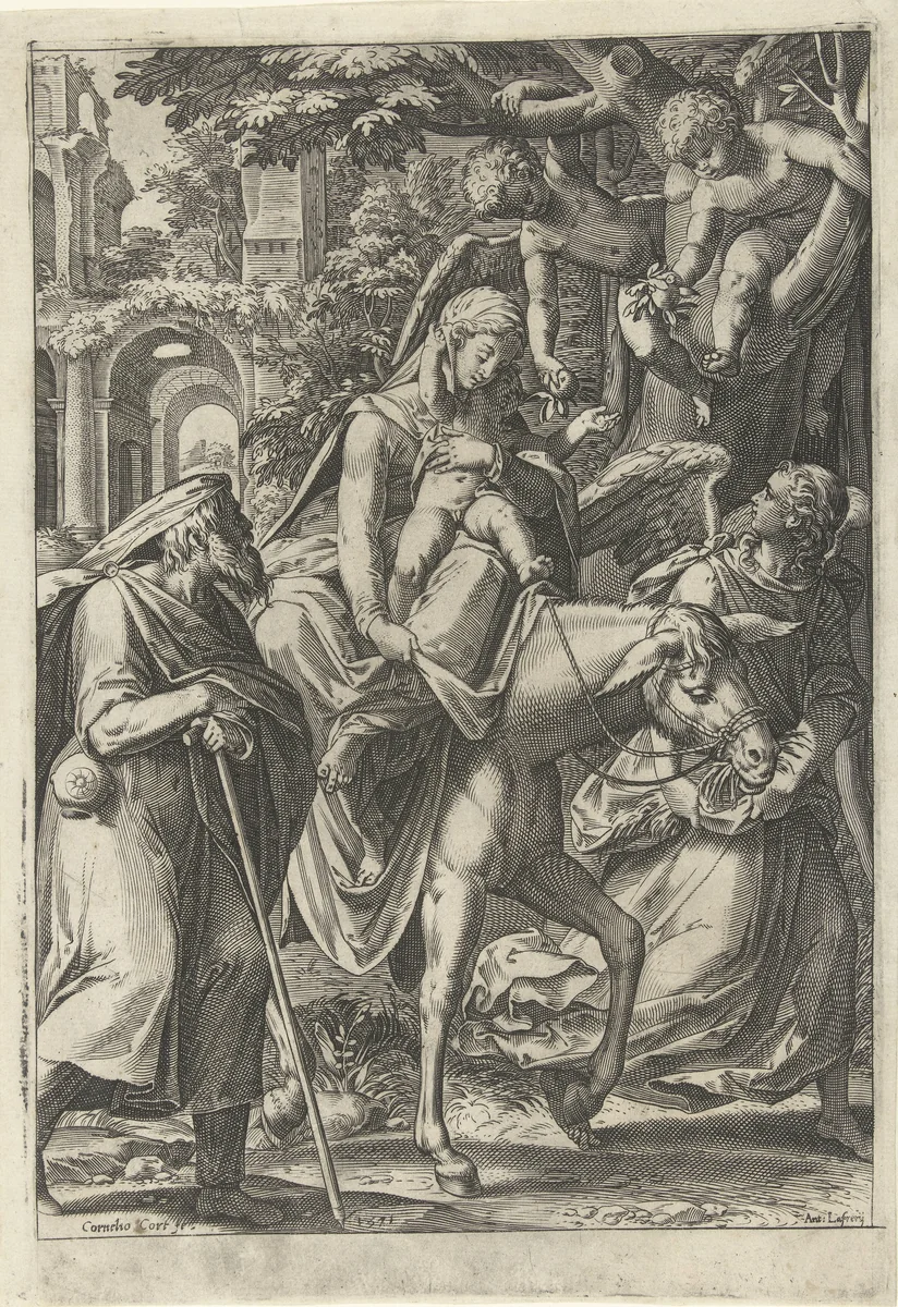 Vlucht naar Egypte by Unknown, print, 1571