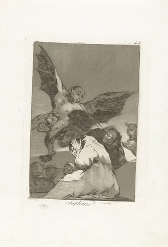 Oorblazers by Francisco de Goya, print, 1797-1799