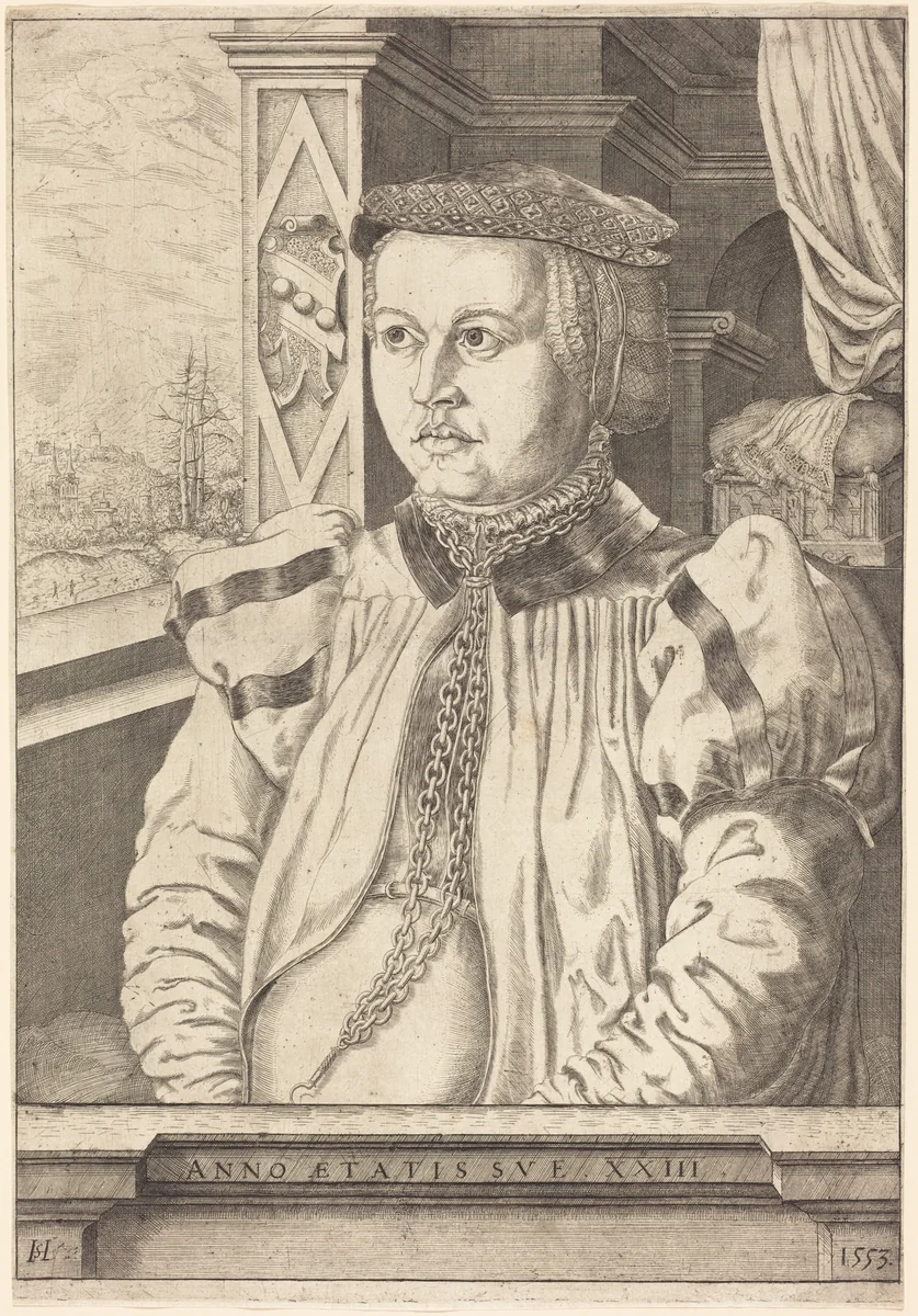 Lady von Eckh (born Piencsenau) by Hanns Lautensack, print, 1553