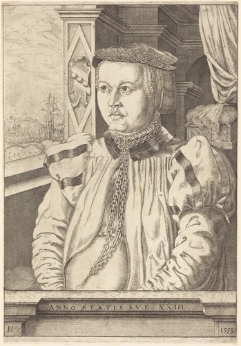Lady von Eckh (born Piencsenau) by Hanns Lautensack, print, 1553