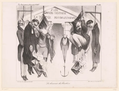 Karikatuur van de regeringsleiders by Honoré Daumier, print, 1834