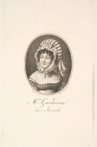 Portrait of Madame Gavaudan by Augustin de Saint-Aubin, print, 1800-1903
