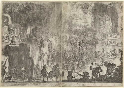 The Temptation of Saint Anthony [first version] by Jacques Callot, print, 1617