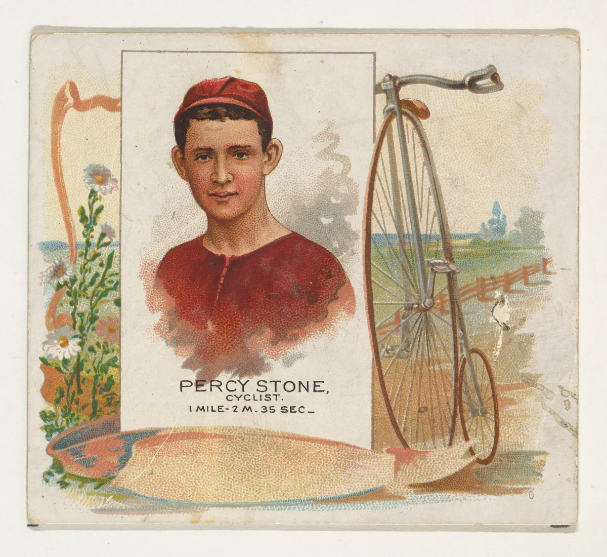 Percy Stone, Cyclist, from World's Champions, Second Series (N43) for Allen & Ginter Cigarettes by Allen & Ginter, print, 1888