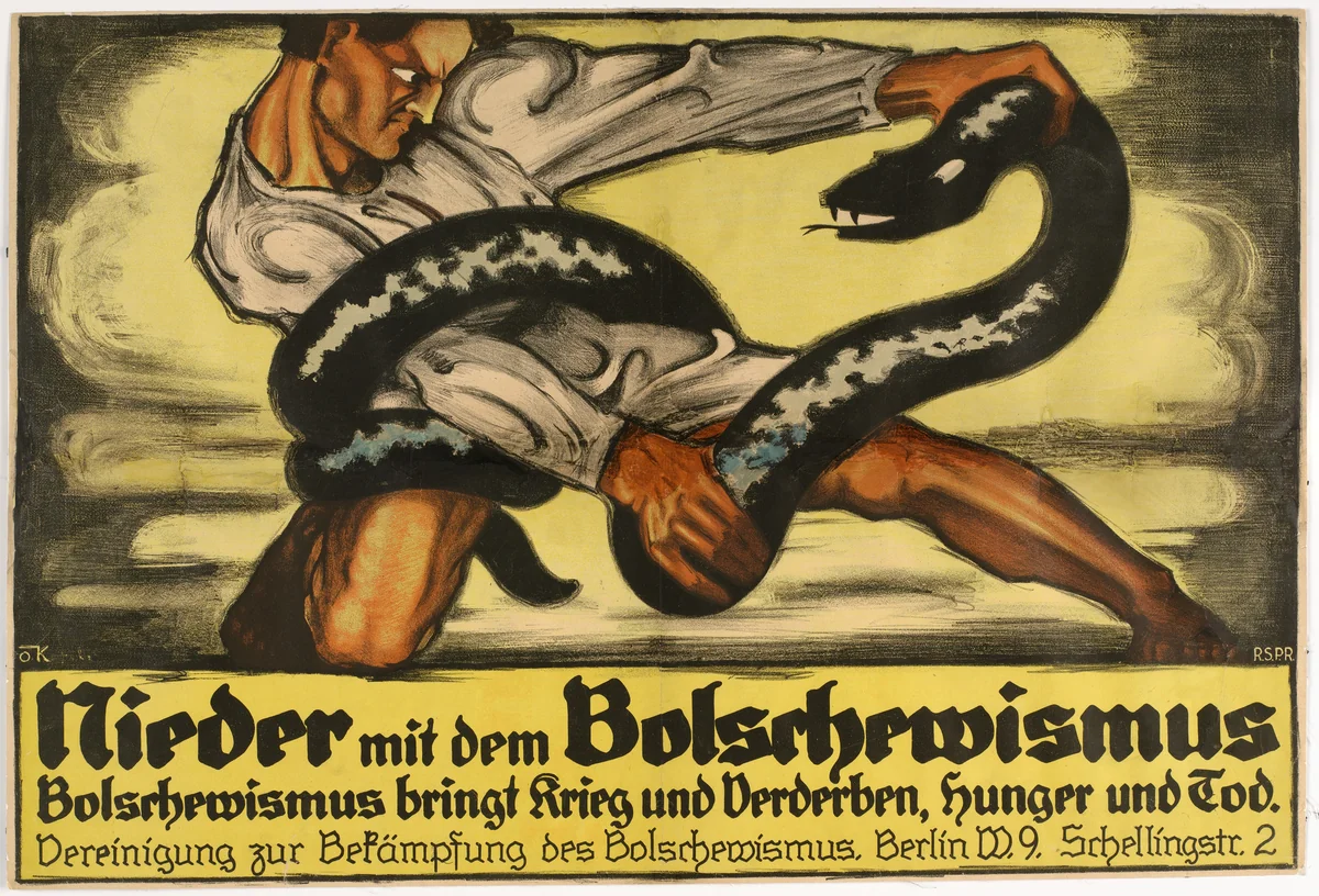 Down with Bolshevism (Nieder mit dem Bolschewismus) by Otto von Kursell, design, 1919