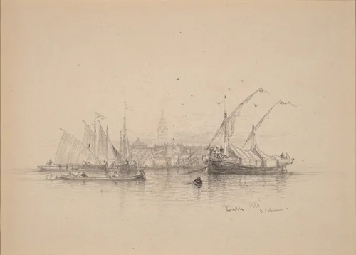 Seville by Samuel Colman, drawing, 1850