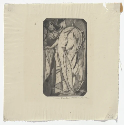 Bathing Woman and Servant by Arthur B. Davies, print, 1917