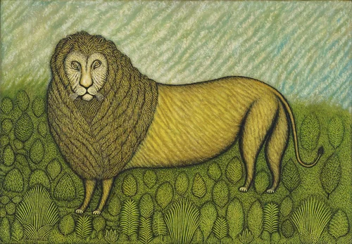 Lion by Morris Hirshfield, painting, 1939