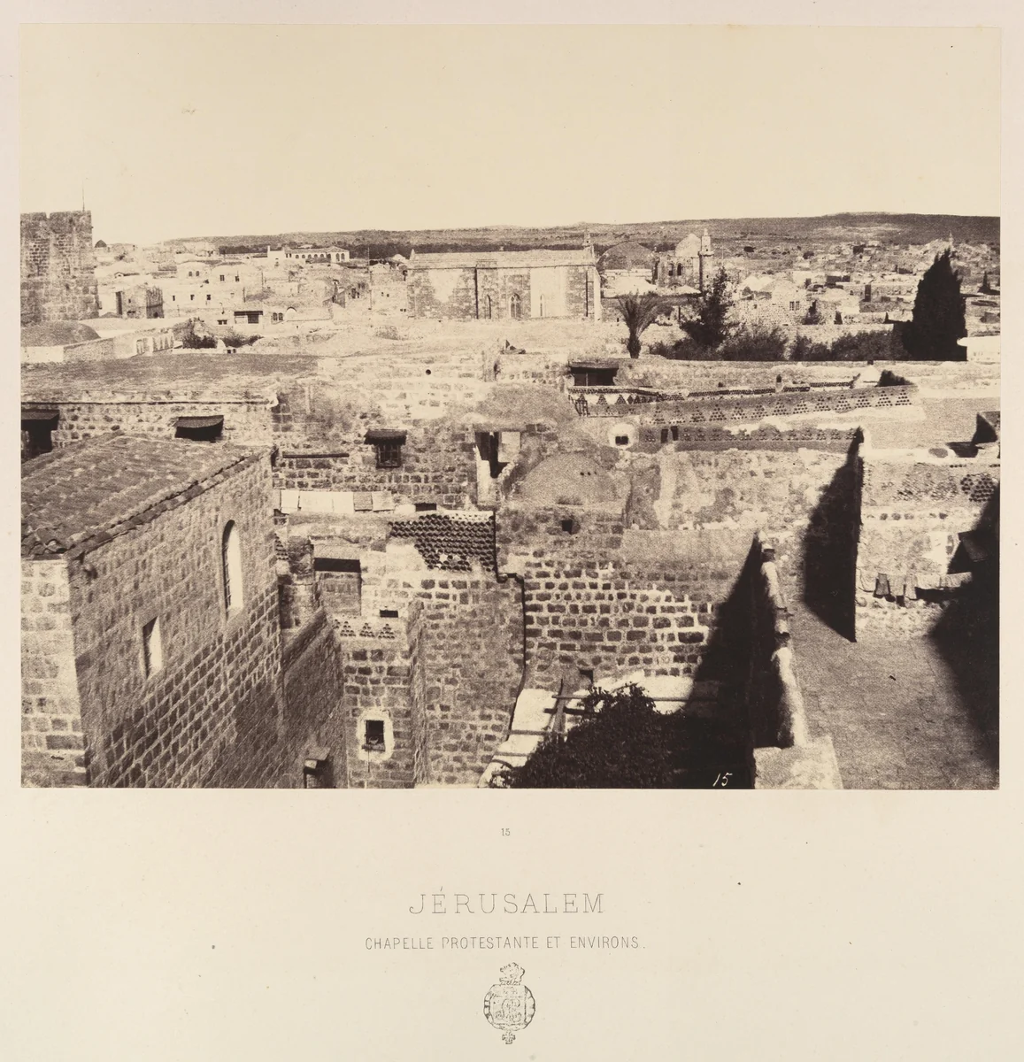 Jérusalem. Chapelle protestante et environs by Louis de Clercq, photograph, 1860