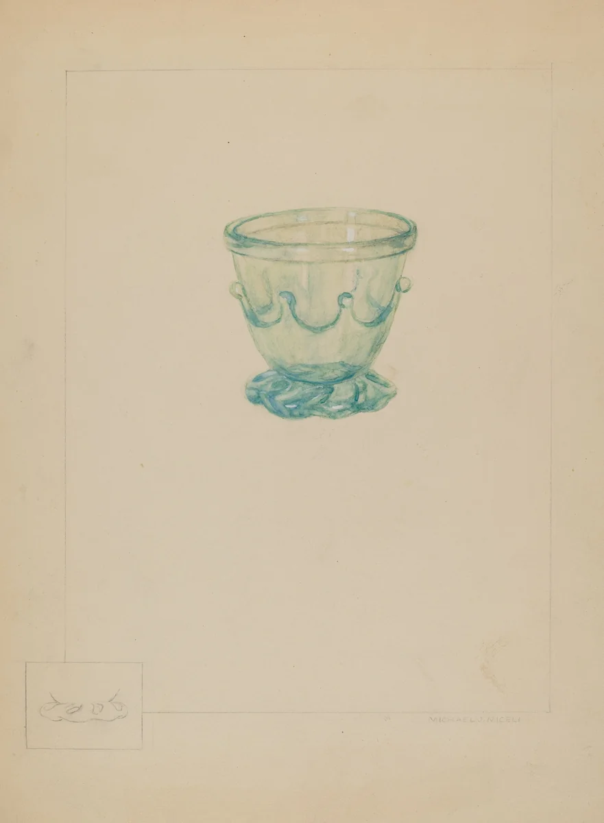 Glass Sugar Bowl by Michael J. Miceli, index of american design, 1935-1942