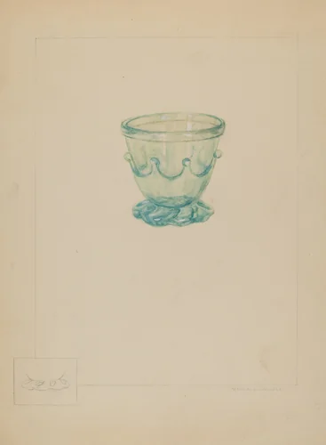 Glass Sugar Bowl by Michael J. Miceli, index of american design, 1935-1942