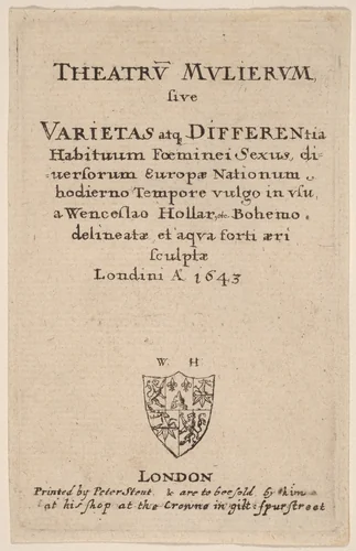 Theatrum mulierum: Title Page by Wenceslaus Hollar, print, 1643