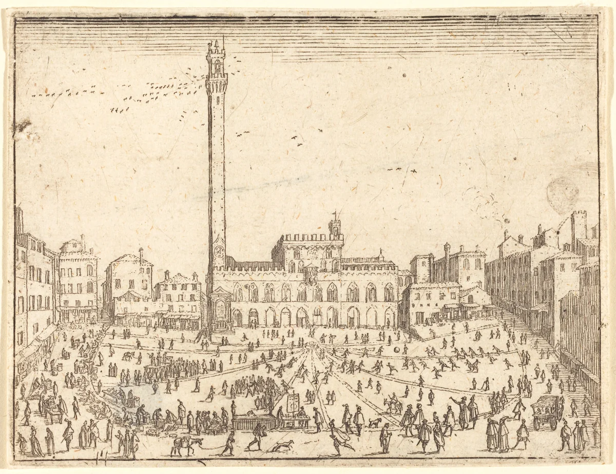 Piazza Publicca, Siena by Italian 17th Century, print, 1610-1660