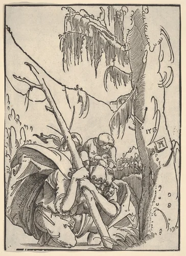 Saint Christopher Carrying the Infant Christ by Albrecht Altdorfer, print, 1513
