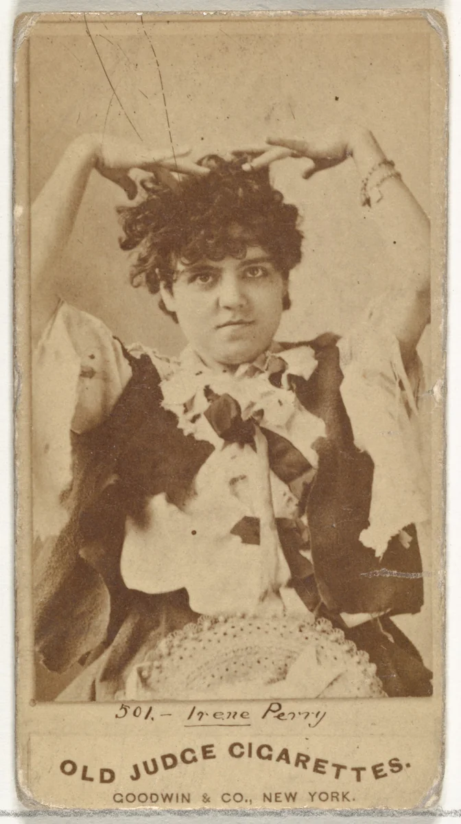 Irene Perry, from the Actors and Actresses series (N171) for Old Judge Cigarettes by Goodwin & Company, photograph, 1886-1890
