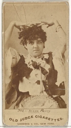 Irene Perry, from the Actors and Actresses series (N171) for Old Judge Cigarettes by Goodwin & Company, photograph, 1886-1890