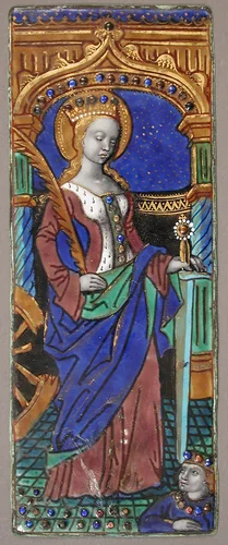 Triptych Panel with Saint Catherine by Master of the Triptych of Louis XII, other, 1400-1599