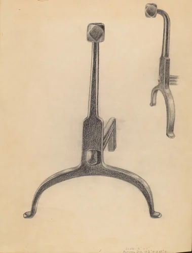 Andirons by Gerald Bernhardt, index of american design, 1935-1942
