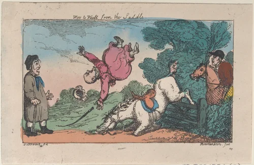 How to Vault from the Saddle by Thomas Rowlandson, print, 1809