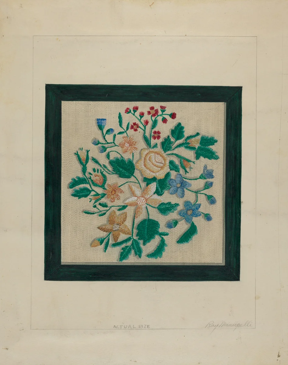 Embroidery Piece by Raymond Manupelli, index of american design, 1936