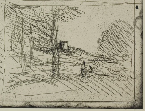 The Tower of Henry VIII by Jean-Baptiste-Camille Corot, print, 1856