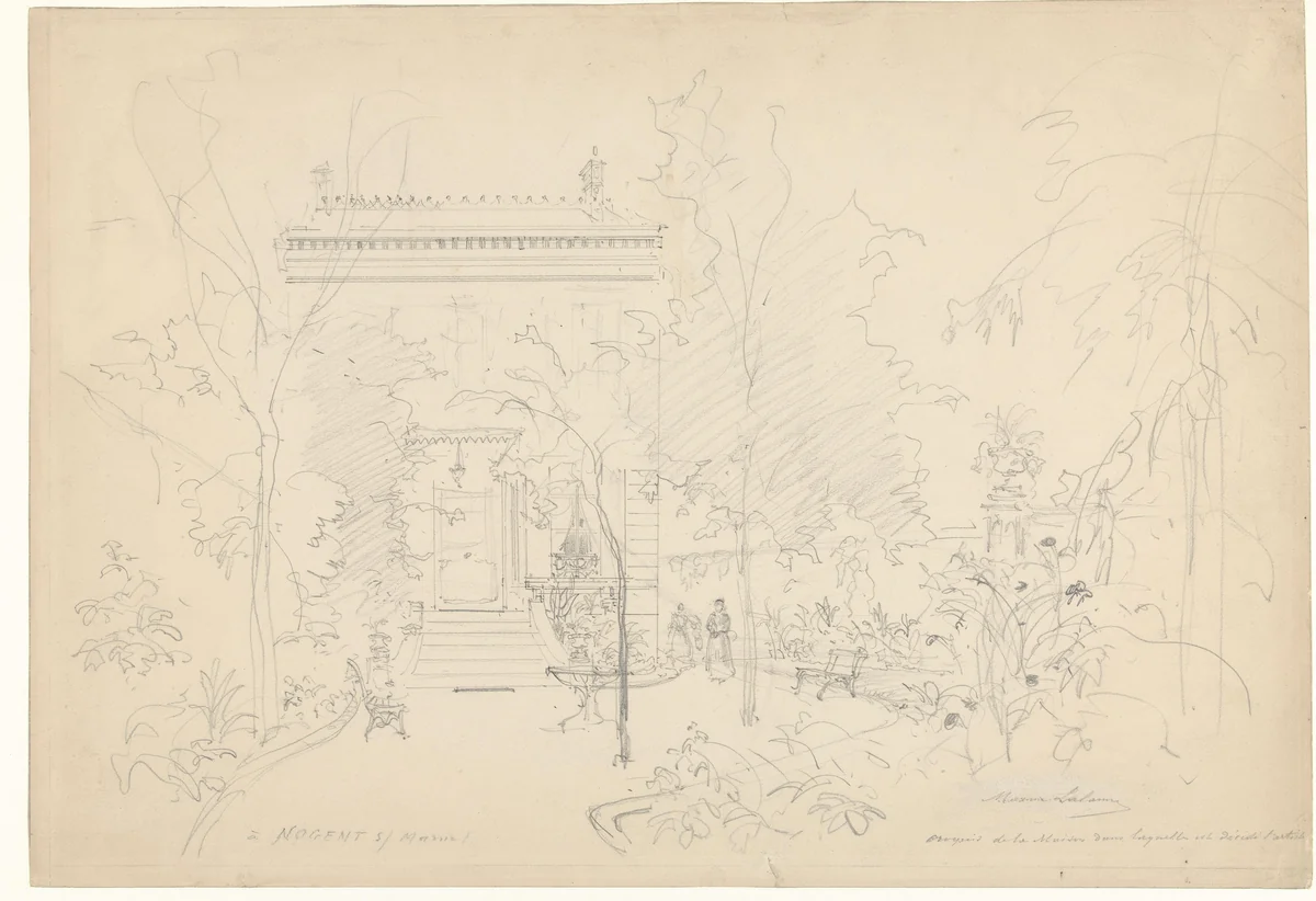 Huis te Nogent-sur-Marne by Maxime François Antoine Lalanne, drawing, 1837-1886