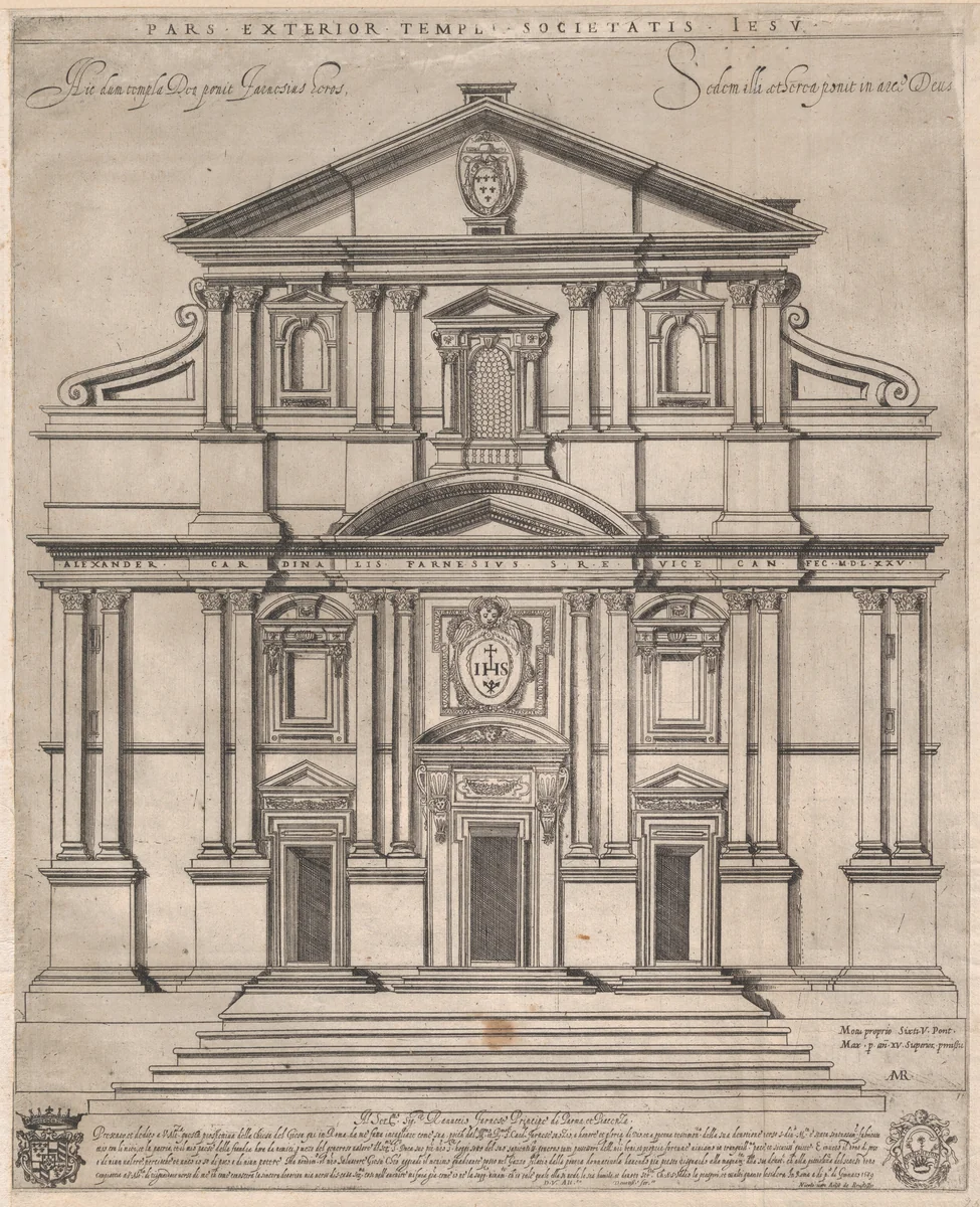 The Gesù, Rome, from "Speculum Romanae Magnificentiae" by Giovanni Ambrogio Brambilla, print, 1589