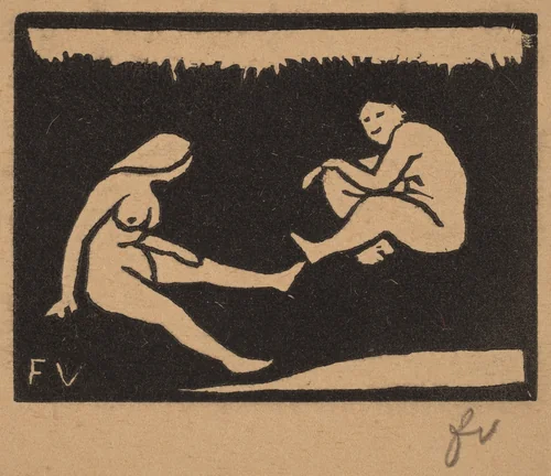 Two Seated Bathers (Deux baigneuses assises) by Félix Vallotton, print, 1893