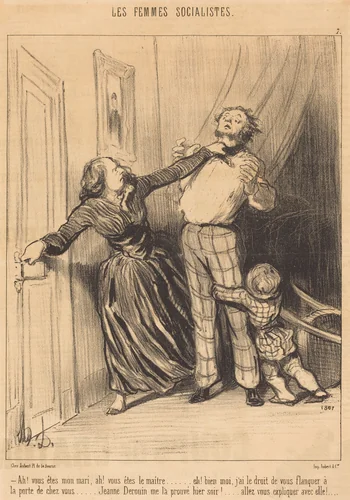 Ah! vous êtes mon mari, ah! vous êtes le maître... by Honoré Daumier, print, 1849