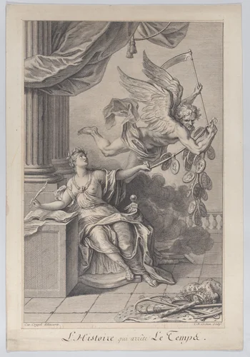 The Story that Stops Time (L'Histoire qui arrête le temps) by Charles Nicolas Cochin, print, 1708-1754