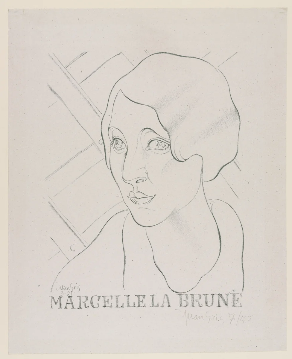 Marcelle, The Brunette by Juan Gris, print, 1921