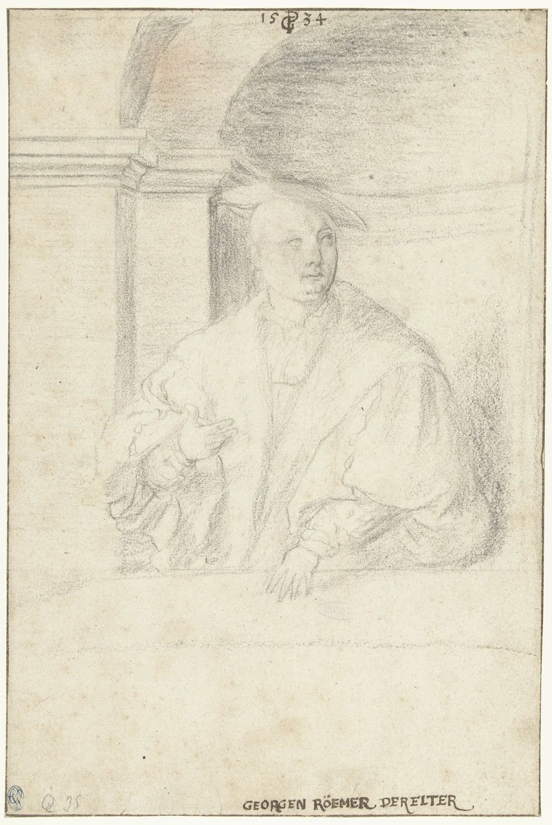 Portret van de Neurenbergse raadsheer Georg Roemer de Oude by Unknown, drawing, 1500-1600