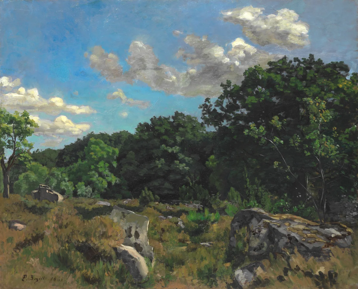Landscape at Chailly by Frédéric Bazille, painting, 1865