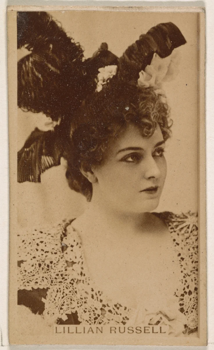 Lillian Russell, from the Actresses series (N245) issued by Kinney Brothers to promote Sweet Caporal Cigarettes by Kinney Brothers Tobacco Company, photograph, 1890
